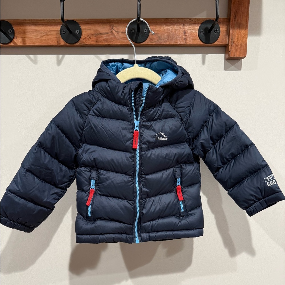 L.L. Bean Kids' Ultralight 650 Down Jacket Baby Toddler 6-12MO Navy Blue